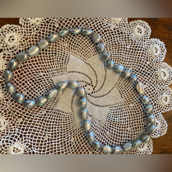 Honora Pearls 20” Baroque Pearl Necklace soft SILVER GRAY Classic! - Picture 7 of 10